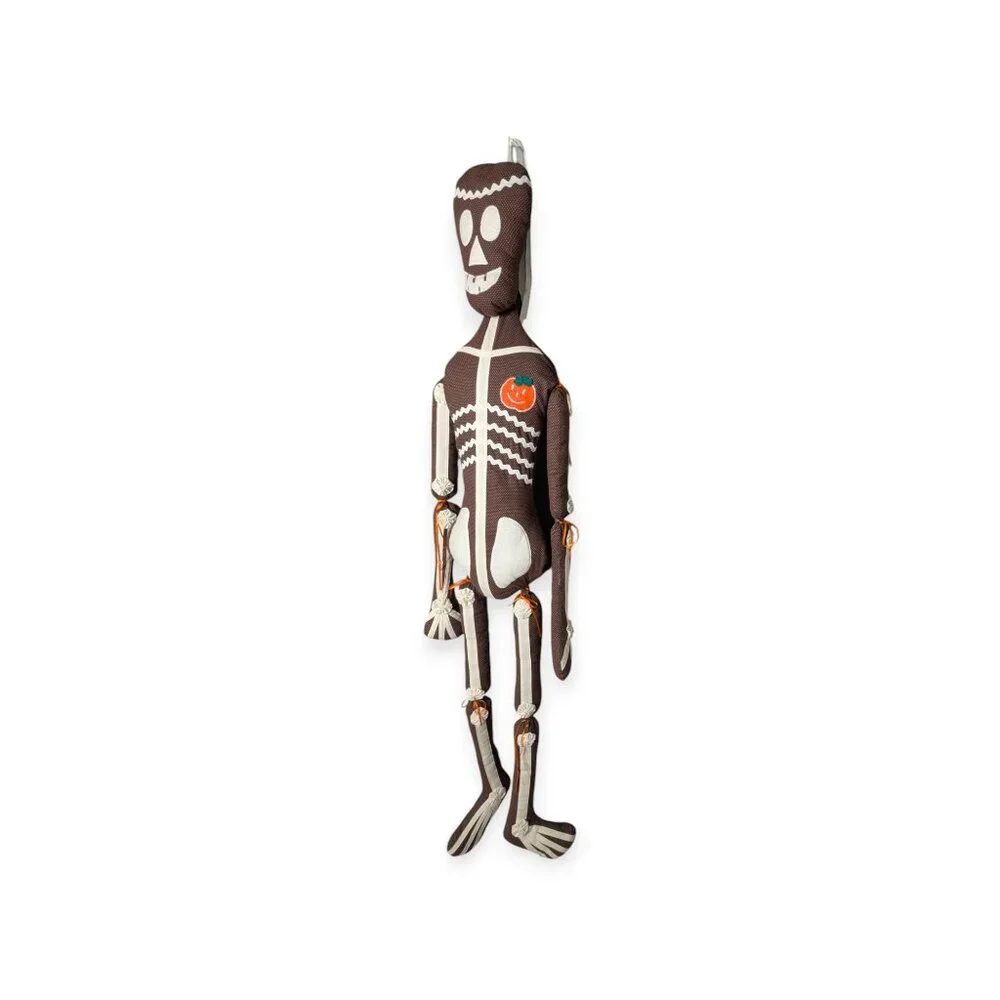 Unique Handmade Brown & White Cloth Hanging Skeleton Halloween Decor 60